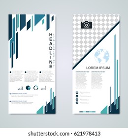 Modern roll-up business banners vector design template