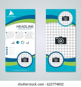 Modern roll-up business banners vector design template