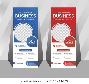 Modern Rollup or pull banner design annual meetings banners marketing sales events	
