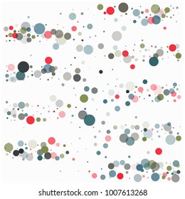 Modern Romantic Confetti, Hipster Wedding Vector Texture. Valentine, Party, New Year or Birthday Celebration Falling Dots, Flying Circles Festive Background. Cool Love, Romance Elegant Background.