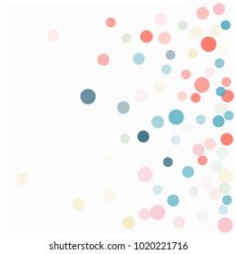 Modern Romantic Confetti, Hipster Wedding Vector Texture. Valentine, Birthday Party, Christmas Celebration Flying Circles, Magic Falling Dots Background. Cool Love, Romance Elegant Background.
