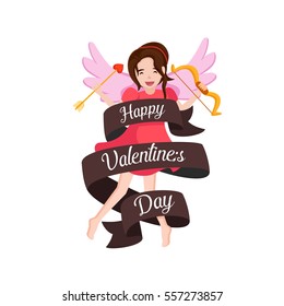 Modern Romantic Happy Valentine Card, Suitable for Invitation, Web Banner, Social Media, and Other Valentine Related Occasion