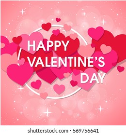 Modern Romantic Happy Valentine Card, Suitable for Invitation, Web Banner, Social Media, and Other Valentine Related Occasion