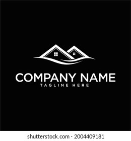 modern roof logo design vector