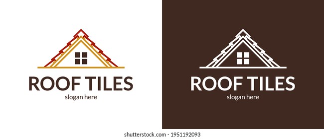 Modern roof tiles logo. Vector illustration.