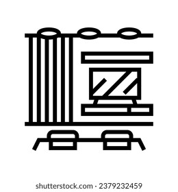 modern room design line icon vector. modern room design sign. isolated contour symbol black illustration