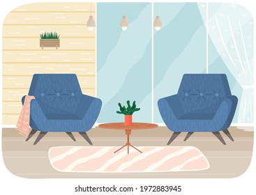 Modern room for interior design. Cozy room with furniture and decor accessories. Flat design interior. Planning and arrangement of furniture in apartment. Living room. Home lifestyle. Style house