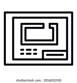 Modernes Raumplansymbol. Umriss eines modernen Zimmerplans, Vektorsymbol für Webdesign einzeln auf weißem Hintergrund