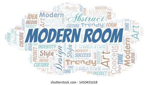 Modern Room word cloud. Wordcloud made with text only.