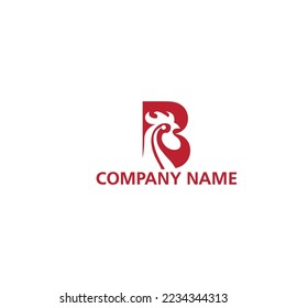 Modern Rooster Logo Letter B Logo