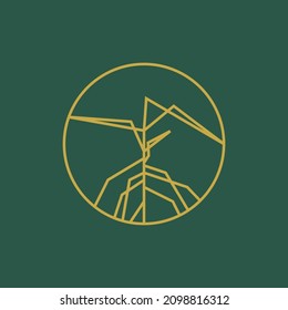 Modernes Stammbaumlogo. Abstraktes Logo für Blatt- und Sprossen.