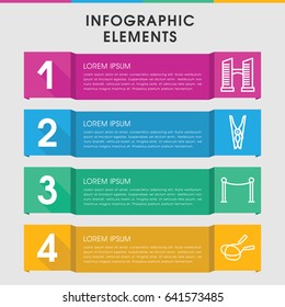 Modern rope infographic template. infographic design with rope icons includes bridge, jump rope. can be used for presentation, diagram, annual report, web design.