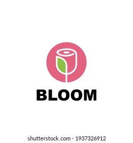 Modern Rose Bloom Typography Logo Design Inspiration