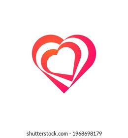 modern rotated heart or love symbol logo. editable and easy to custom. can can be applied optimally on print and digital media.