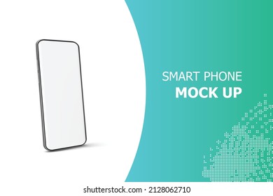 Modern rotated Smartphone frame less blank screen,. 3D isometric illustration cell phone. Smartphone perspective view. EPS10 design  Template for infographics or presentation UI design interface. 