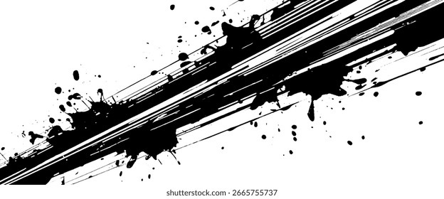 Modern rough style speed lines grunge scratch brush background