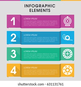 Modern roulette infographic template. infographic design with roulette icons includes roulette, tape. can be used for presentation, diagram, annual report, web design.