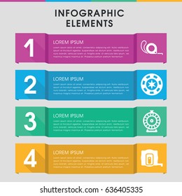 Modern roulette infographic template. infographic design with roulette icons includes measure tape. can be used for presentation, diagram, annual report, web design.