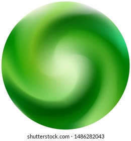 Modern round abstract background. Holographic backdrop in style of 90th, 80th. Trendy soft color art. Green smooth elegant colored, and easy editable round gradient template.