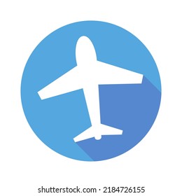 Modern round airplane icon. Aircraft and jet. Vector.