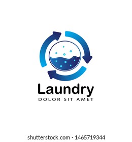 Modern Round Arrow Laundry Logo Template Stock Vector (Royalty Free ...