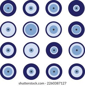 modern round blue evil eye