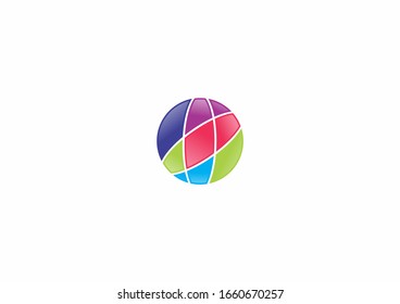 Modern round circle vector logo design. Colorful concept logo