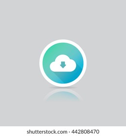 Modern Round Cloud Download Icon