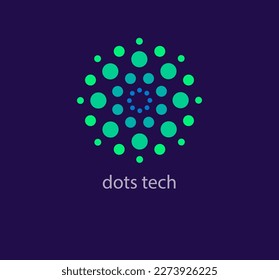 Modern round dot technology logo. Unique color transitions. Connection infinity technology logo template. vector