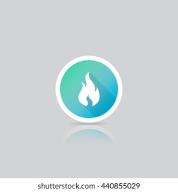 Modern Round Flame or Fire Icon