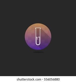 Modern Round Flask or Beaker Icon with Long Shadow