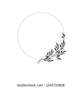 Modern round floral wreath illustration