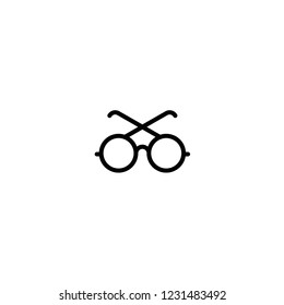 Modern round glasses icon