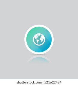 Modern Round Globe or Earth or World Icon