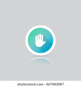 Modern Round Hand Sign Icon