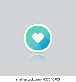 Modern Round Heart or Love Icon