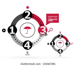 Modern round infographic design template