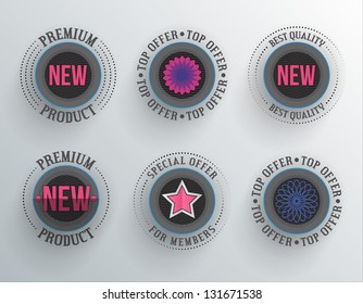 Modern round labels. EPS10.
