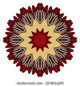 Modern round lace pattern for paisley , circle background with floral style. vector illustration. purple color.