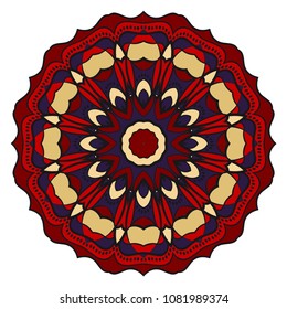 Modern round lace pattern for paisley , circle background with floral style. vector illustration. purple color.