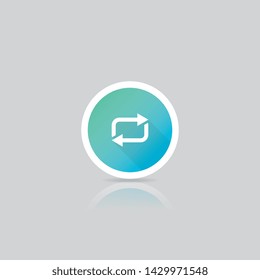 Modern Round Loop Icon With Long Shadow