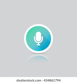 Modern Round Microphone or Podcast Icon