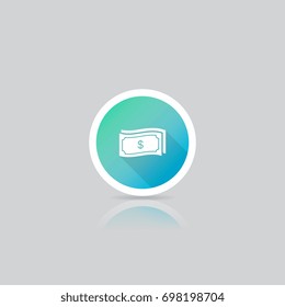 Modern Round Money or Dollar Bill Icon