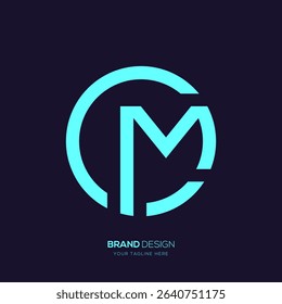 Modern round monogram logo of CM or MC for branding, digital identity, and creative business use.