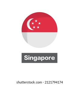 Modern round Singerpole flag. Southeast Asian nation. Vector.