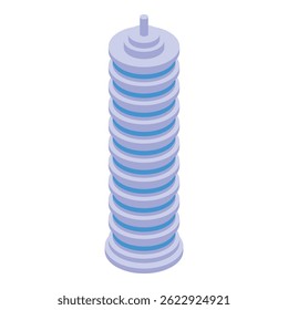 Modern, round skyscraper building with a unique design stands tall and prominent