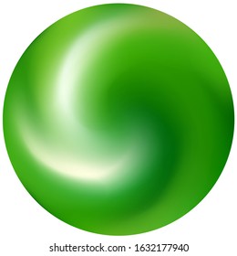 Modern round smooth background. Cool backdrop in style of 90th, 80th. Trendy soft color pearl. Green elegant and easy editable colorful fluid cover for your creative projects.