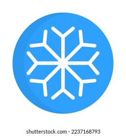 Modern round snowflake symbol. Winter icon. Vector.