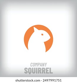Logotipo moderno del diseño de la ardilla redonda. Animal creativo, Plantilla de icono de empresa. Vector