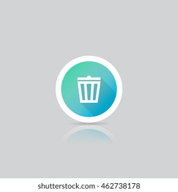 Modern Round Trash Bin Icon